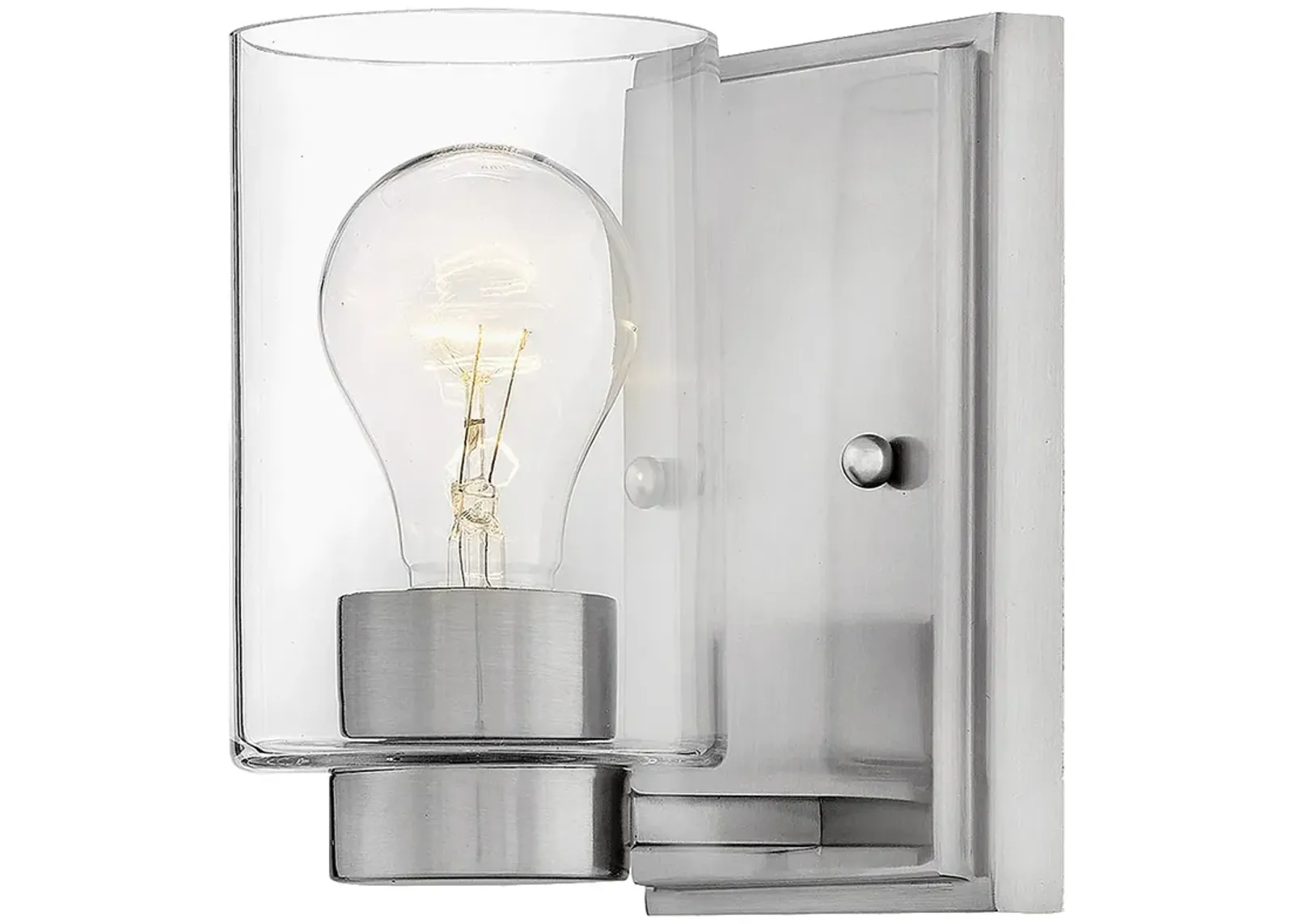 Miley 6 1/2" High Nickel with Clear Glass Shade Wall Sconce