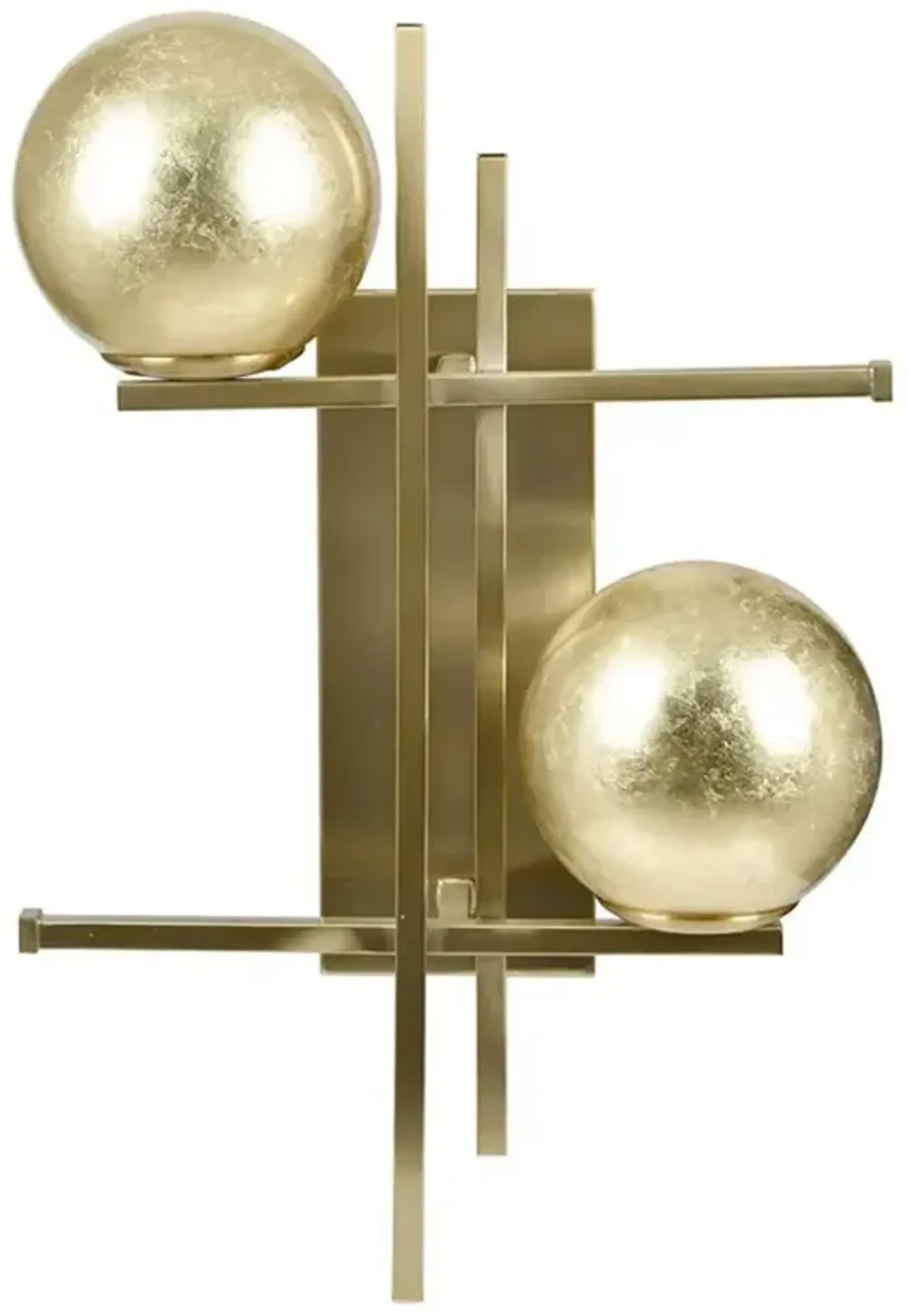 Crestview Collection Jennings Golden Double Globes Metal Wall Sconce