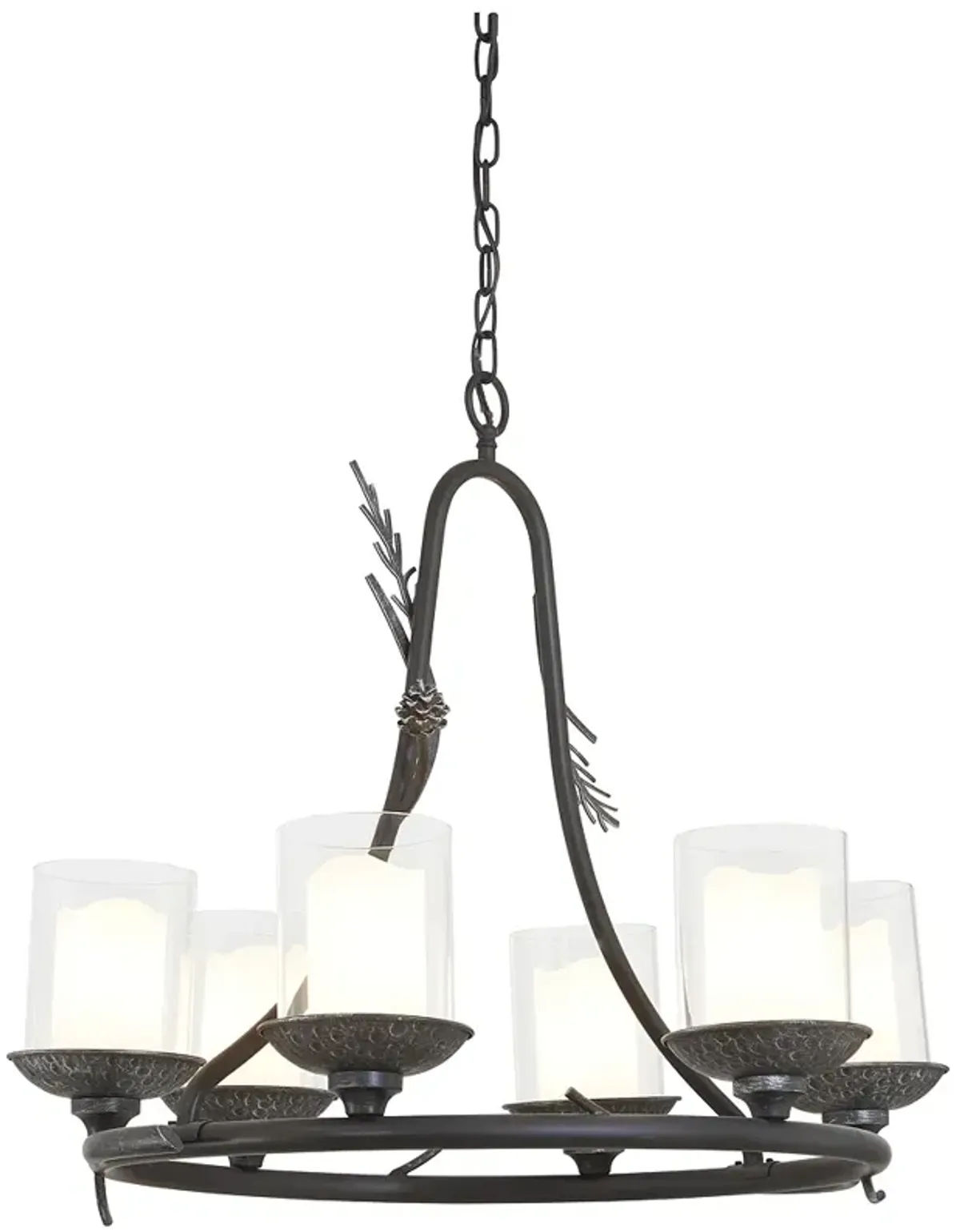 Minka-Lavery Ponderose Ridge 6-Light Spruce and Silver Chandelier