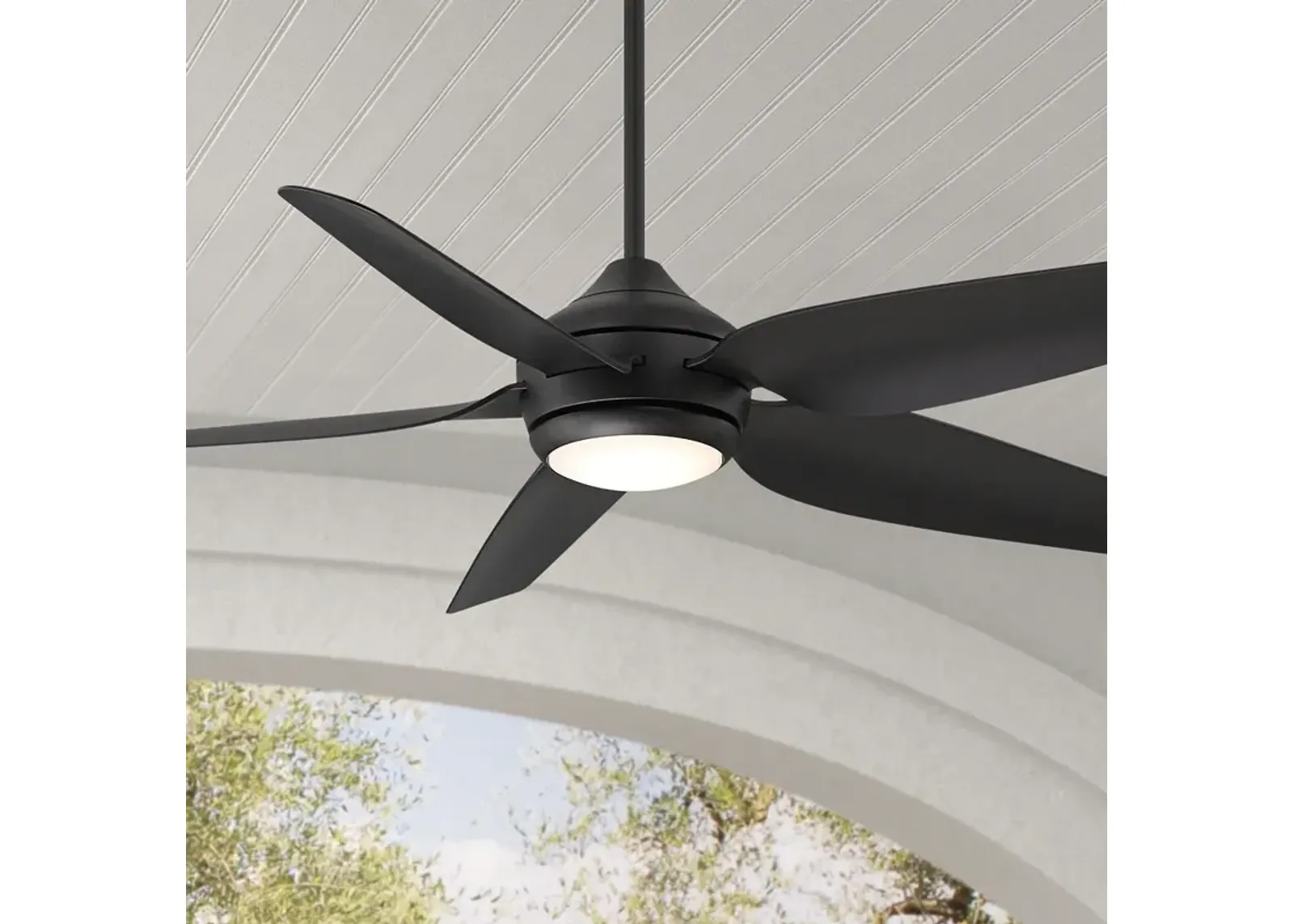 52" Casa Vieja Del Diego Matte Black LED Indoor/Outdoor Ceiling Fan