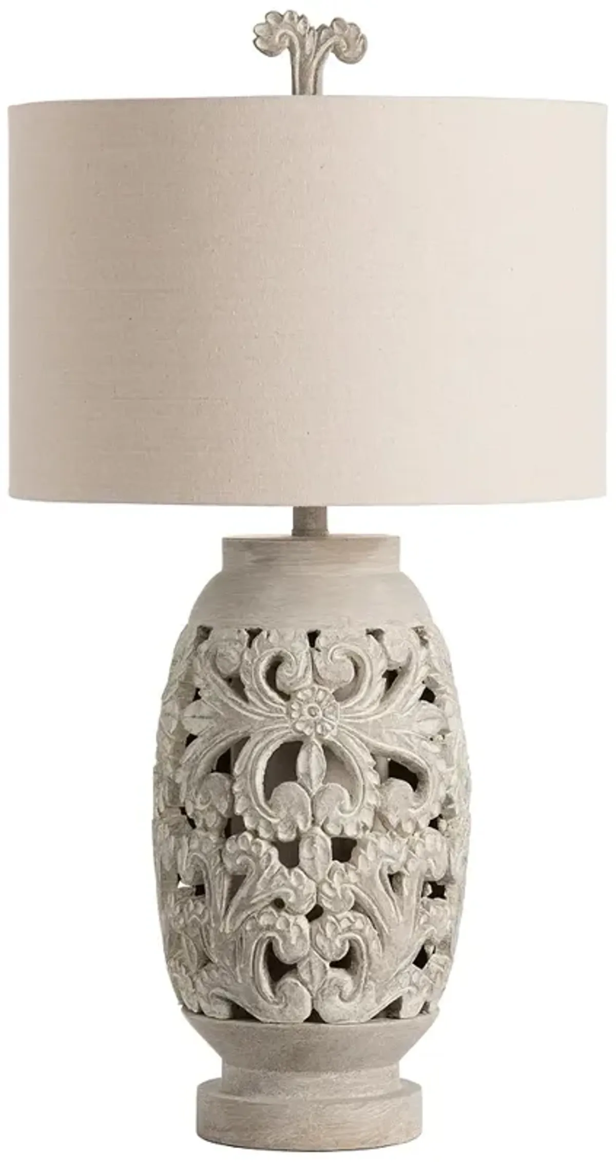 Crestview Collection Alexandria Carved Resin Table Lamp with Night Light