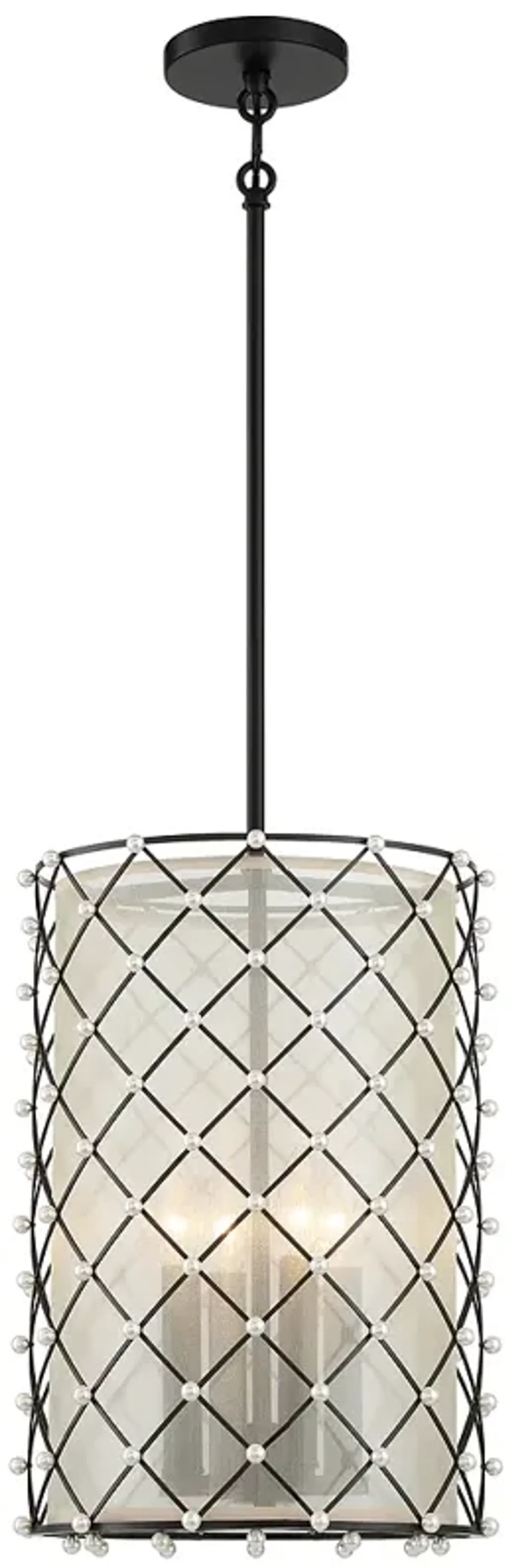 Sheer Elegance 12 3/4" Wide Coal 4-Light Cylinder Pendant
