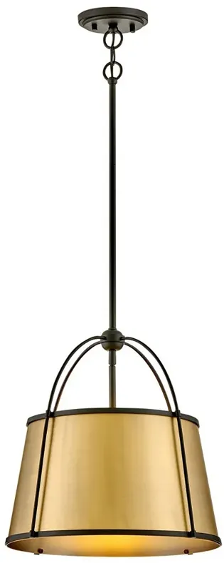 HINKLEY CHANDELIER CLARKE Medium Pendant Black w/ Lacquered Dark Brass