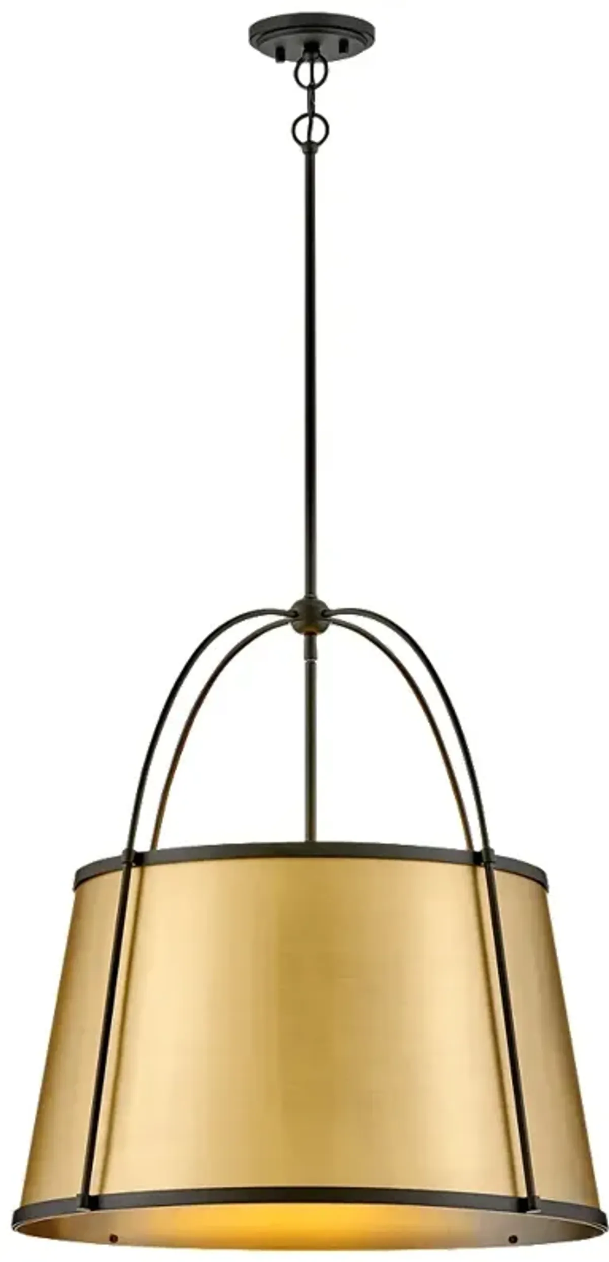 HINKLEY CHANDELIER CLARKE Large Pendant Black w/ Lacquered Dark Brass