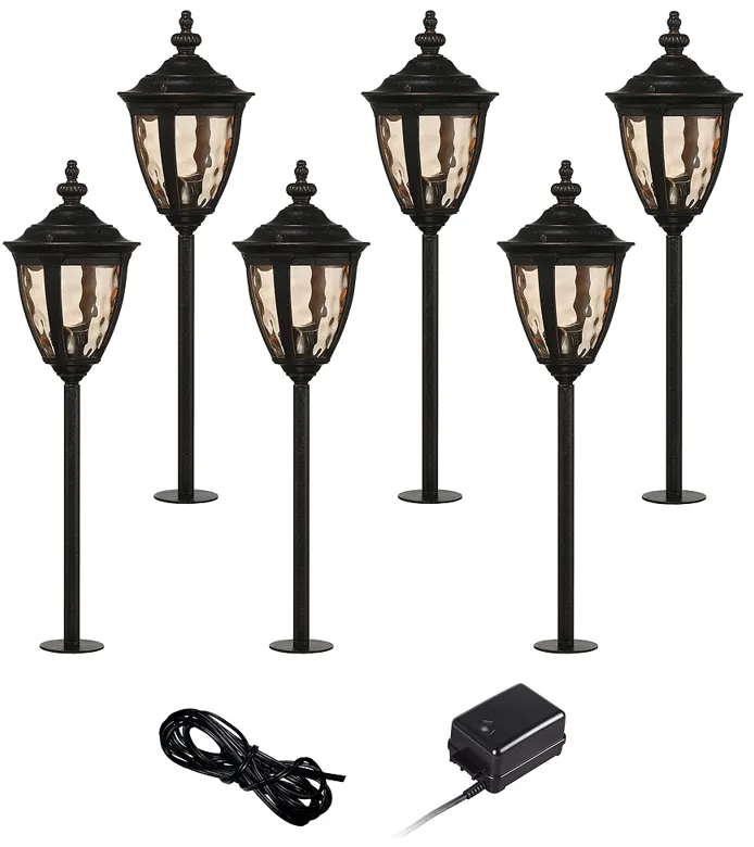 Uvas Bronze 8-Piece Outdoor LED Landscape Lighting Set