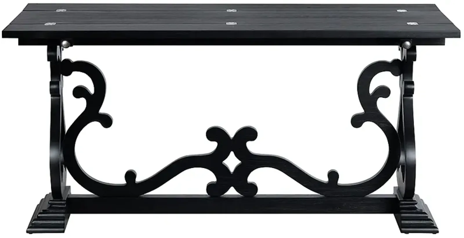 Ashleigh 60" Wide Stained Black Wood Flip Out Sofa Table