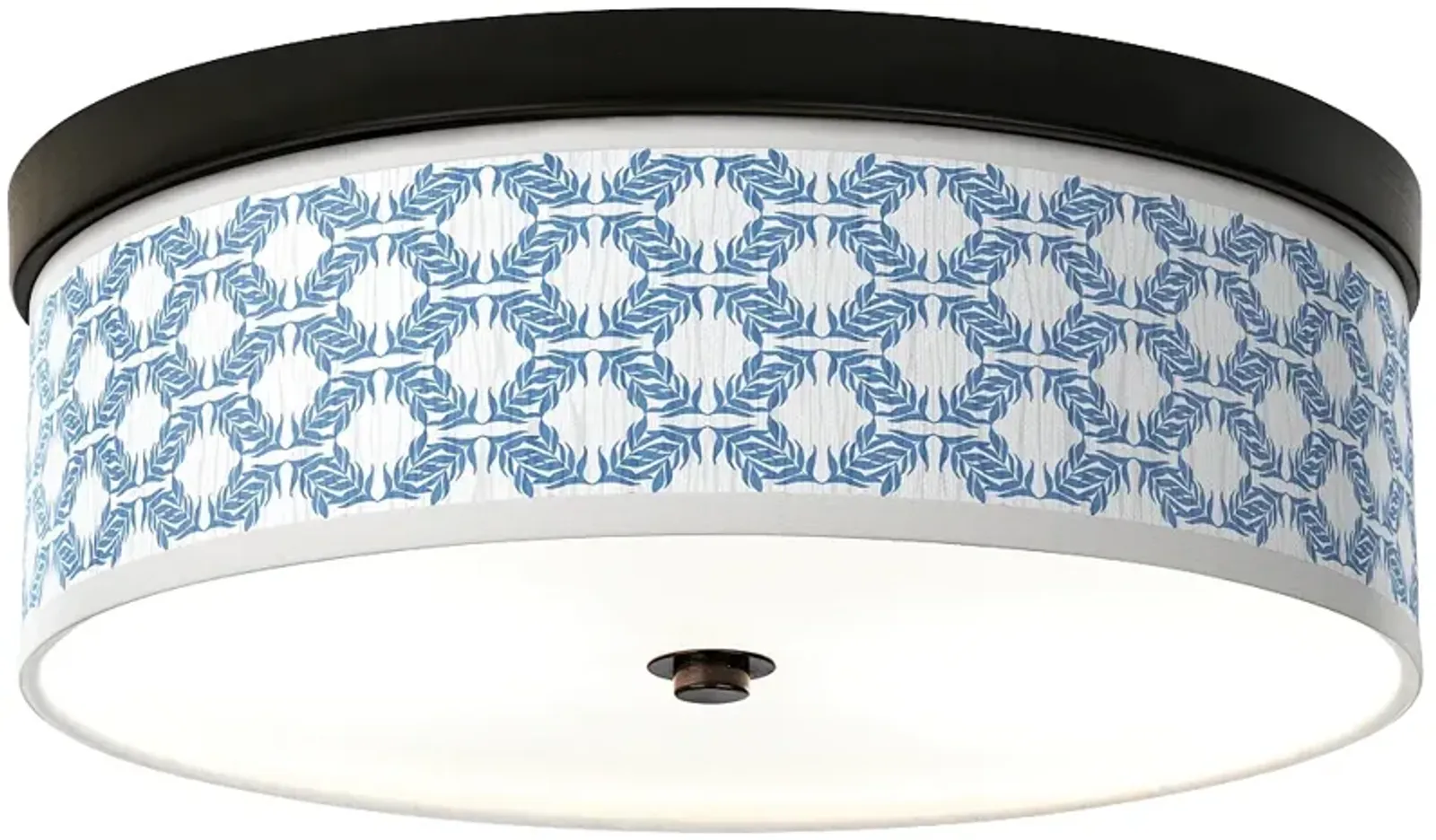 Giclee Gallery Leaf Symmetry Pattern 14" Wide Bronze LED Ceiling Light