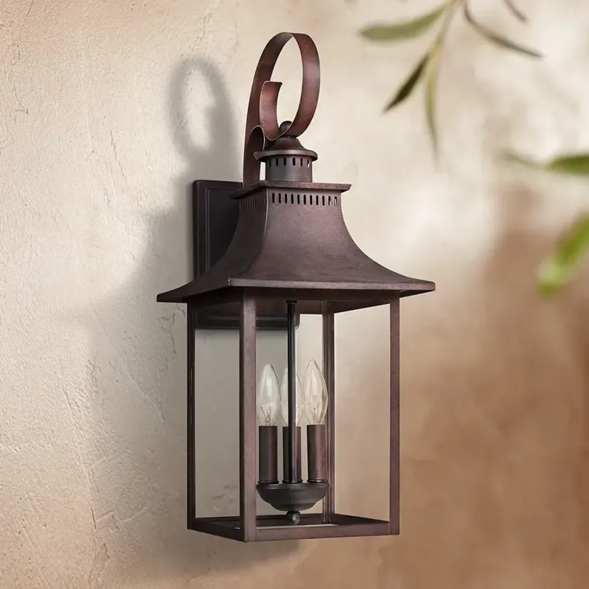Quoizel Chancellor 23 1/2" Copper Bronze Outdoor Lantern Wall Light