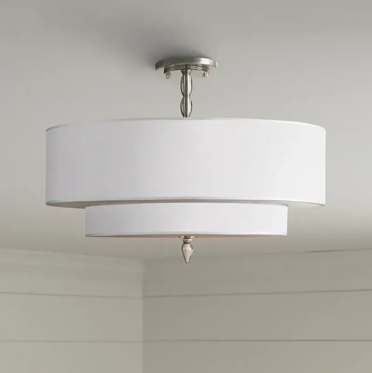 Crystorama Luxo 26" Wide Satin Nickel Ceiling Light