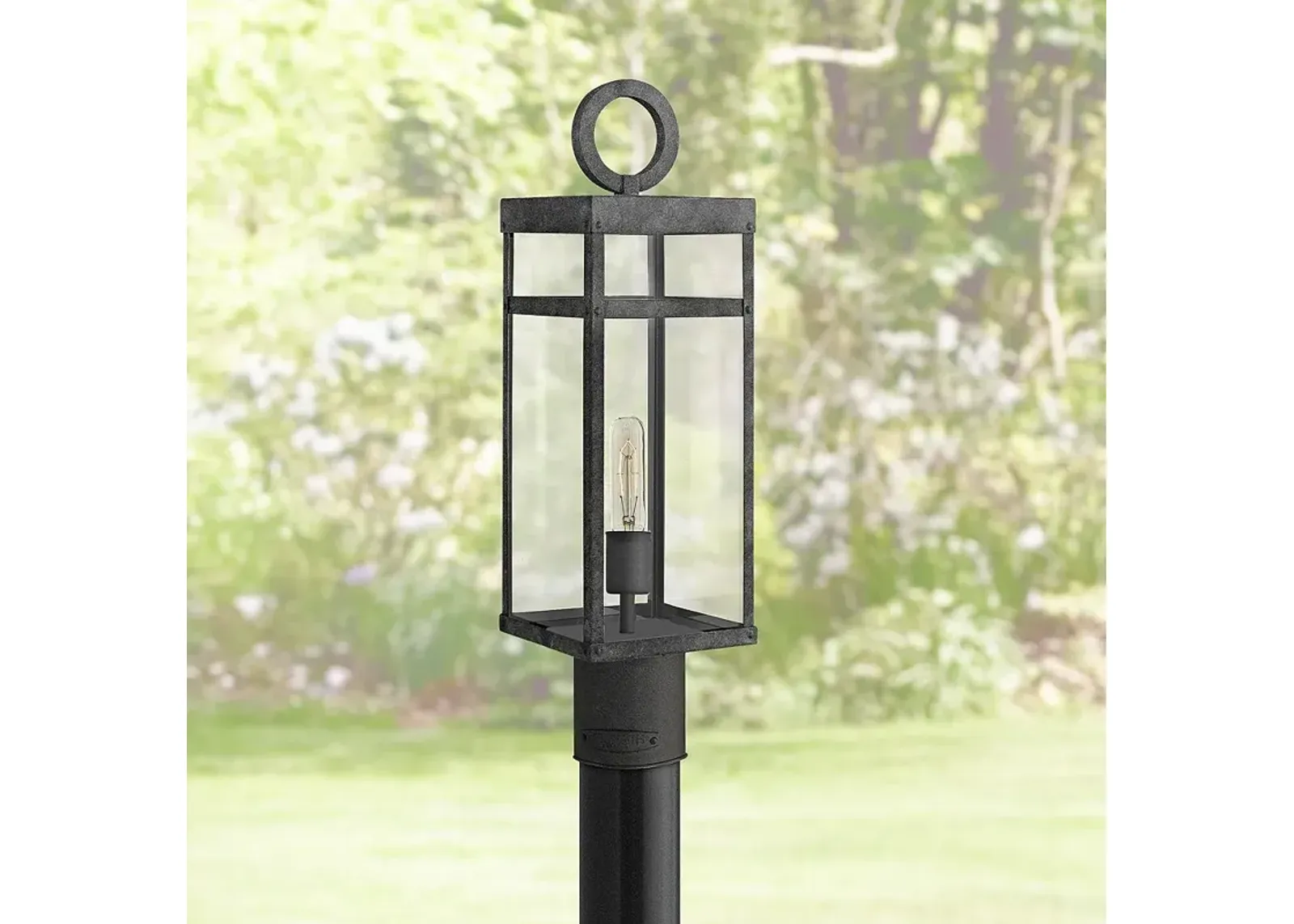 Hinkley Porter 22 3/4" High Aged Zinc Outdoor Post Light