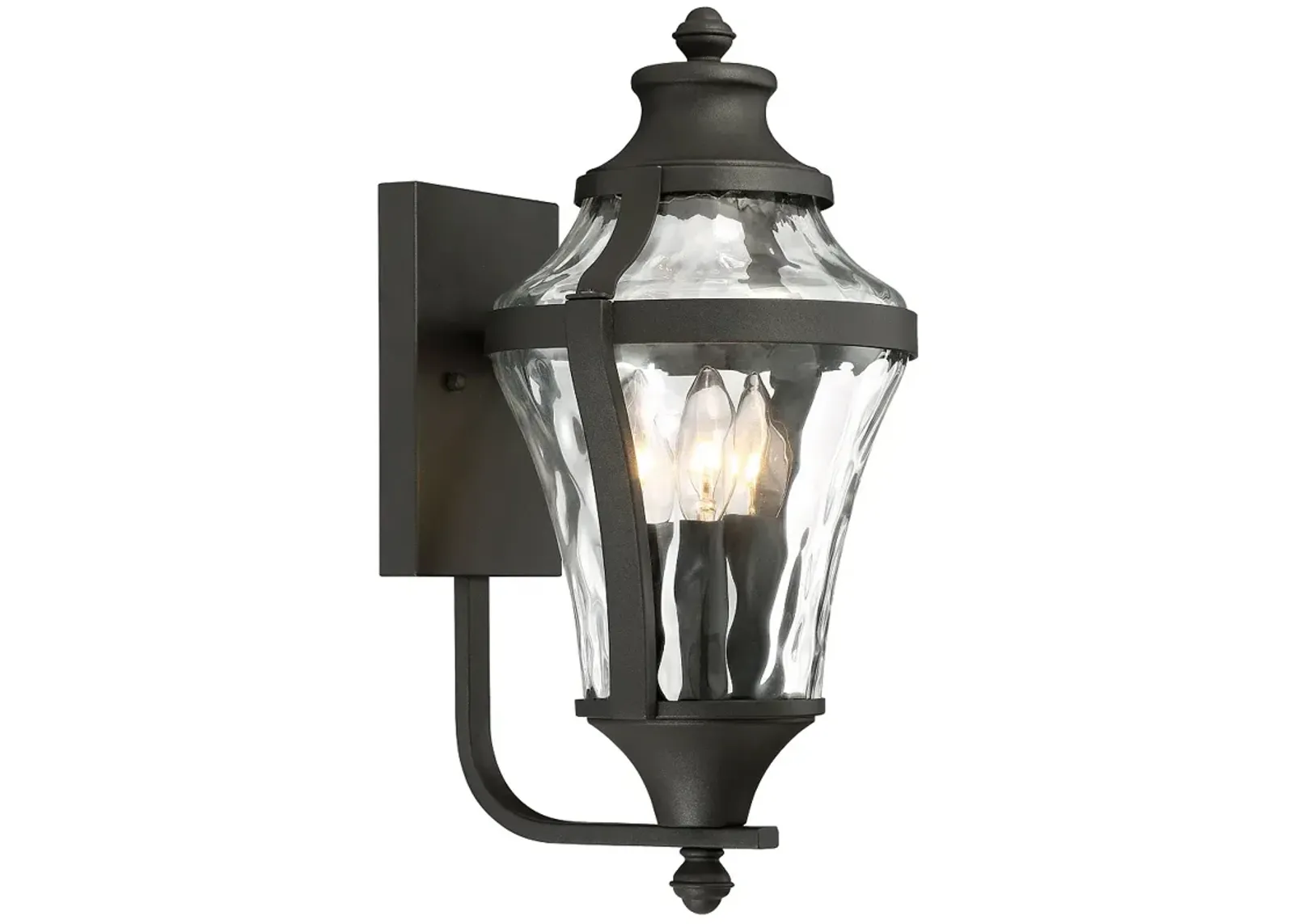 The Great Outdoors Libre 3-Light Black Outdoor Wall Mount