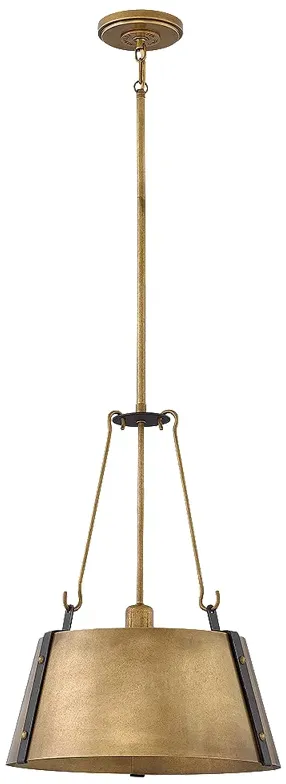 Hinkley Cartwright 15 1/2" Wide Rustic Brass Drum Pendant Chandelier