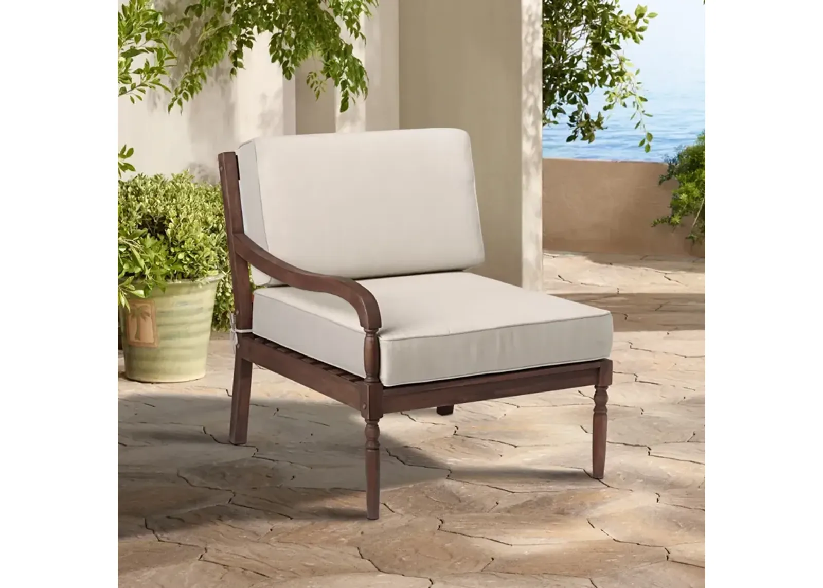 Napa Modular Natural Dark Oil Acacia Left Arm Chair