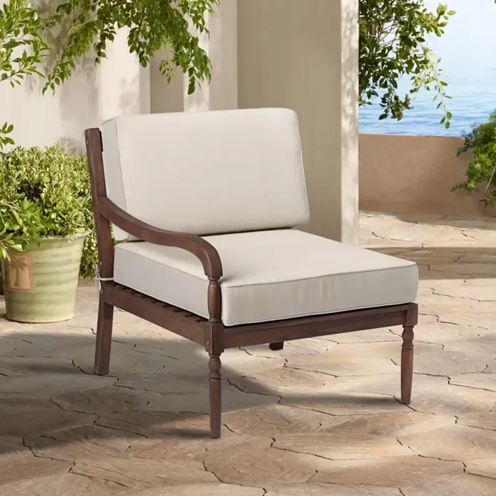 Napa Modular Natural Dark Oil Acacia Left Arm Chair