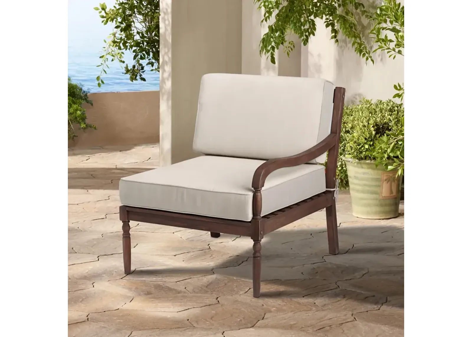 Napa Modular Natural Dark Oil Acacia Right Arm Chair