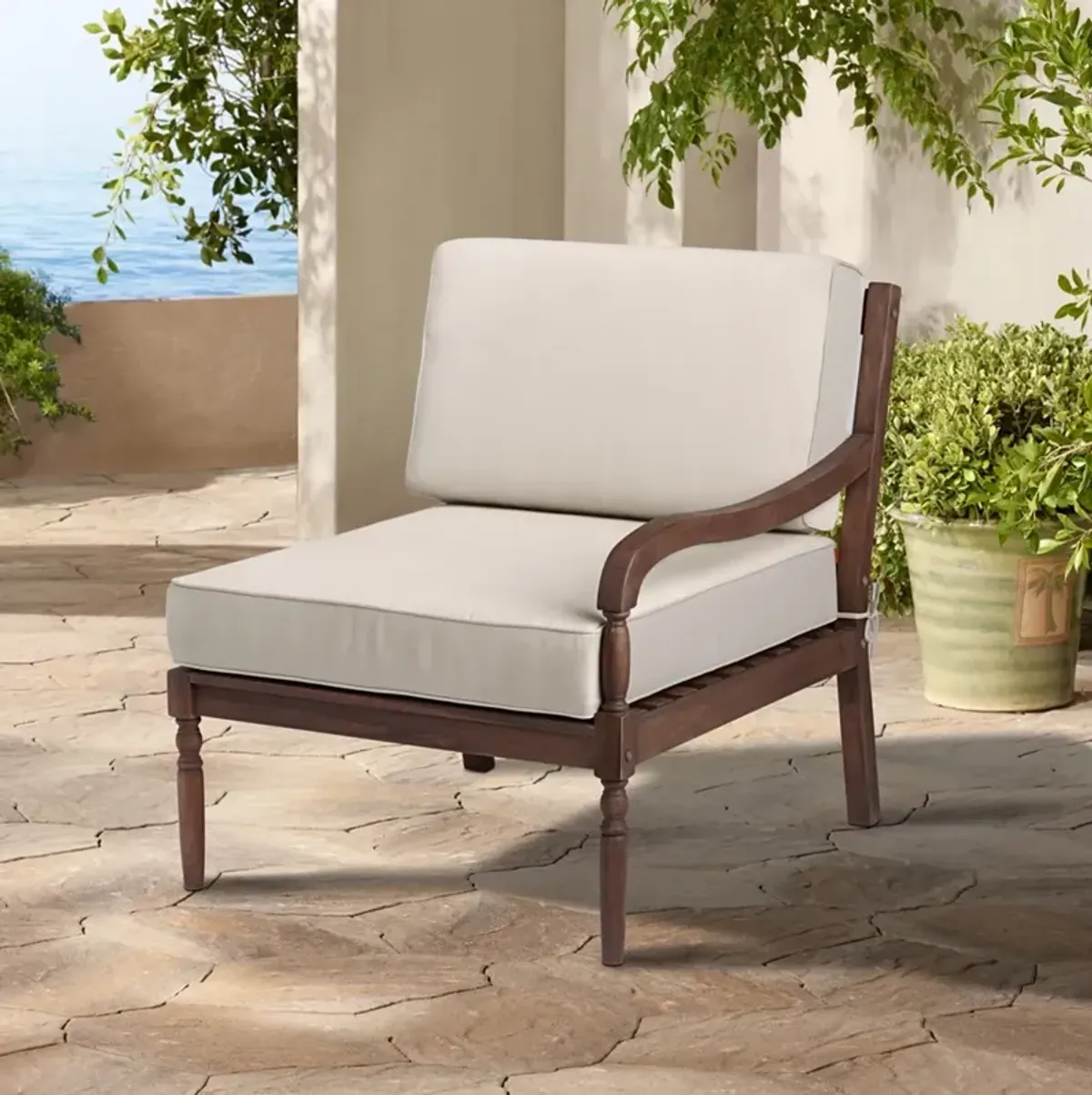 Napa Modular Natural Dark Oil Acacia Right Arm Chair