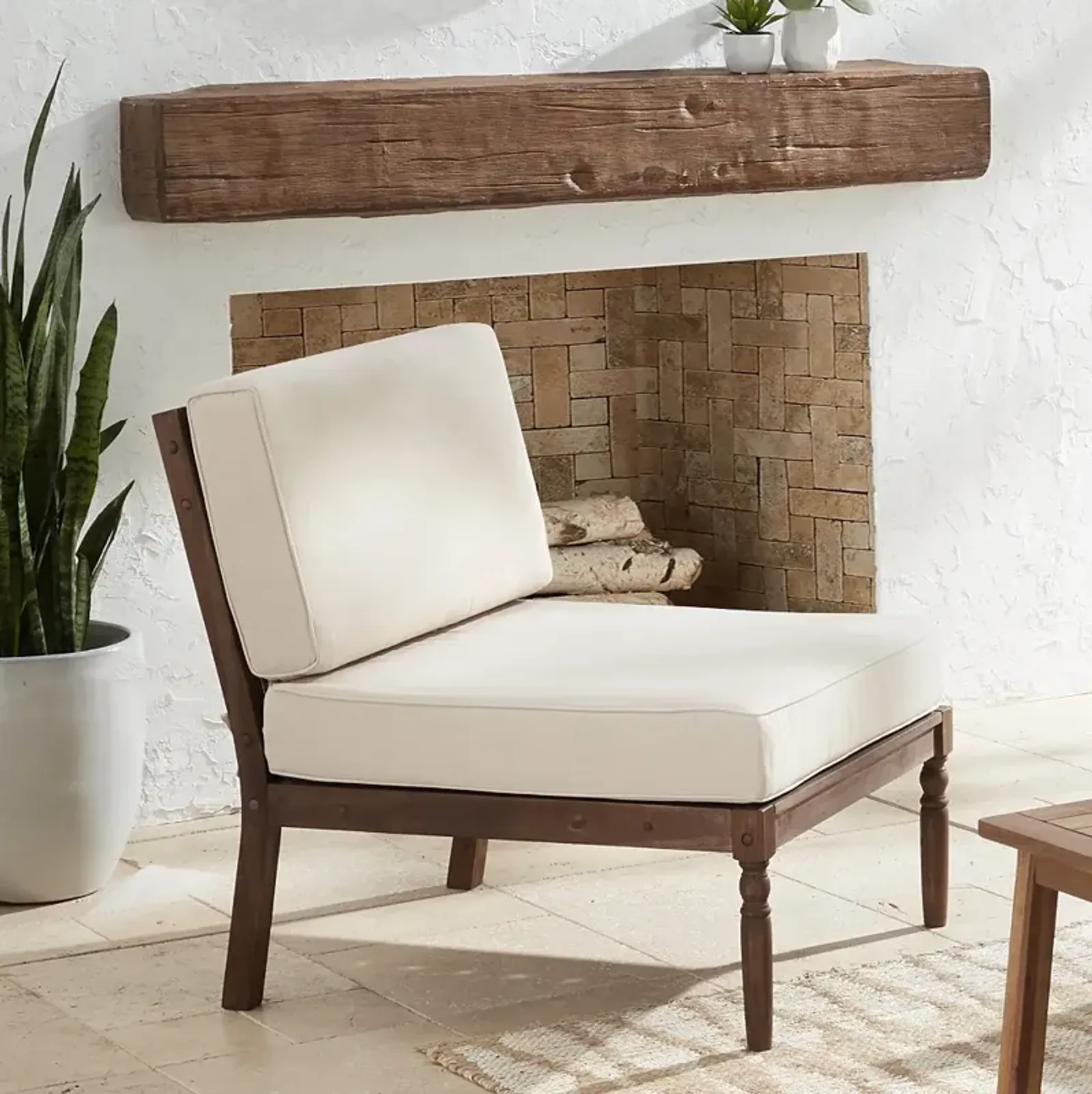 Napa Modular Natural Dark Oil Acacia Armless Chair