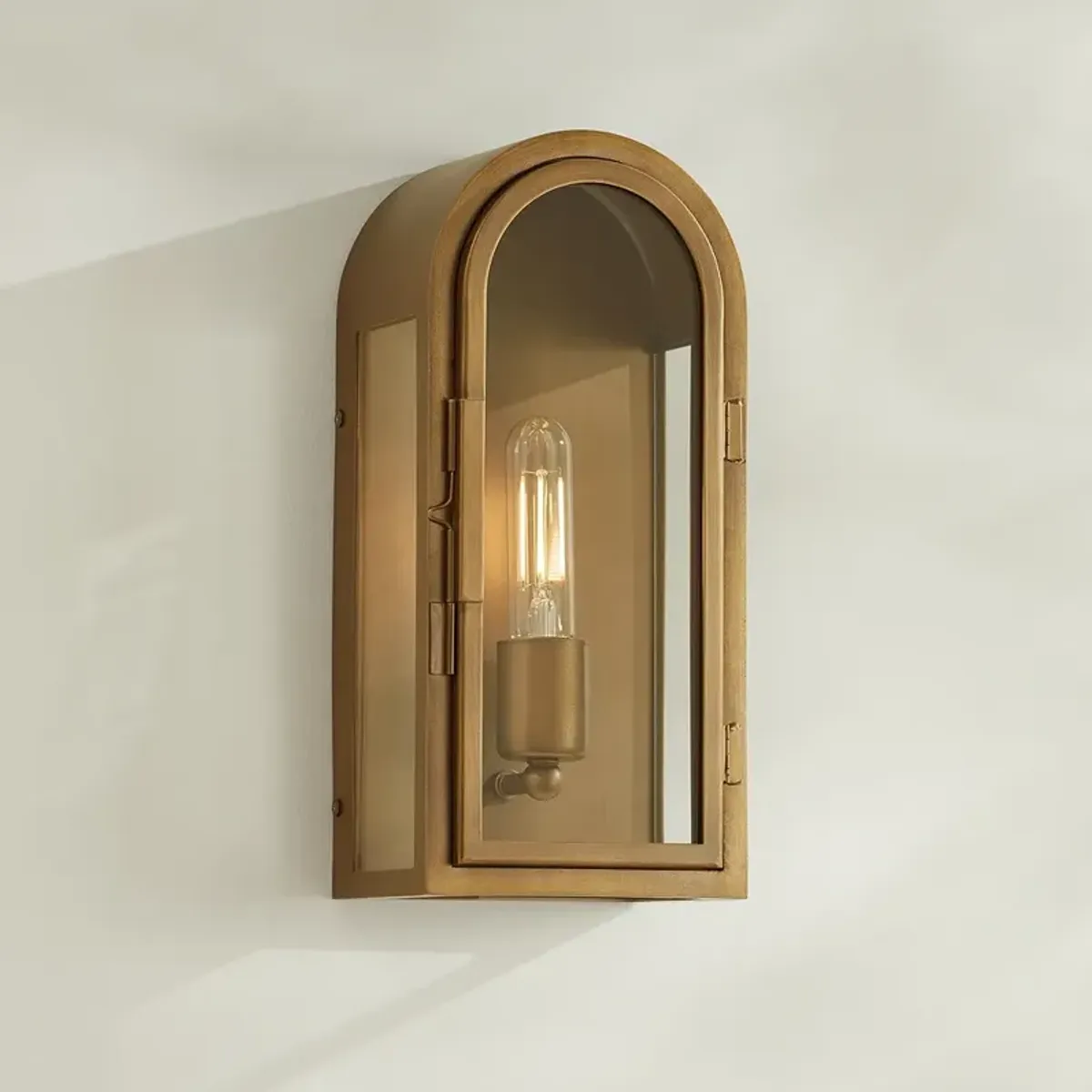 Possini Euro Alys 13" High Aged Brass Outdoor Wall Light