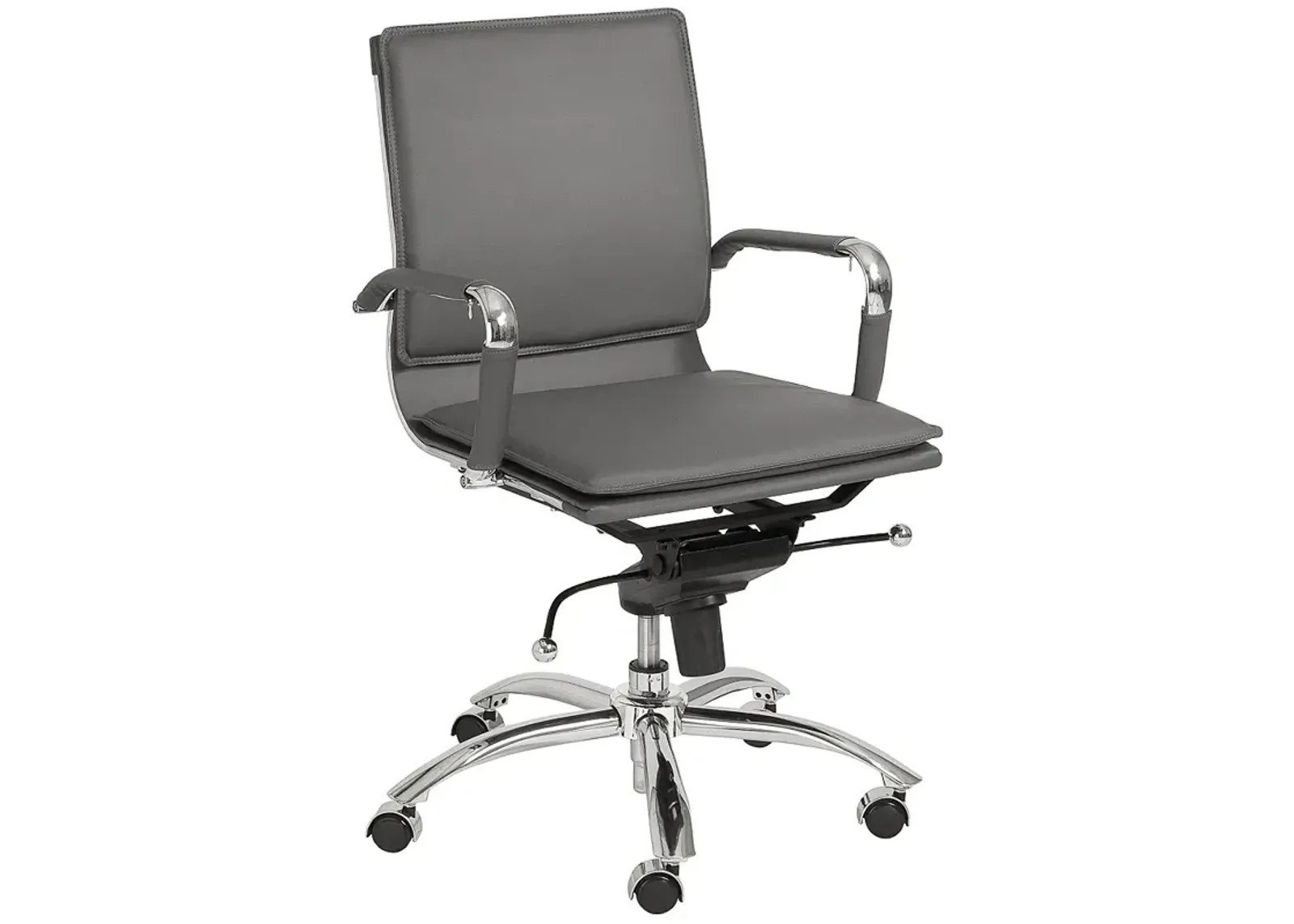 Gunar Pro Gray Low Back Adjustable Swivel Office Chair