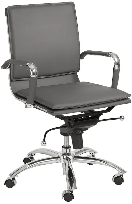 Gunar Pro Gray Low Back Adjustable Swivel Office Chair