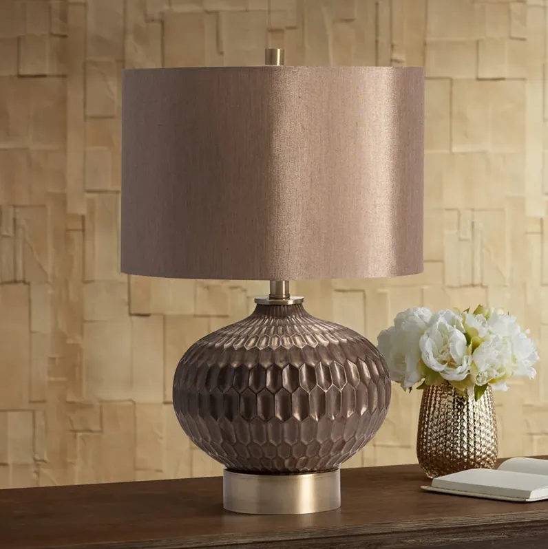 Crestview Collection Bowen Bronze Ceramic Table Lamp with Bronze Shade