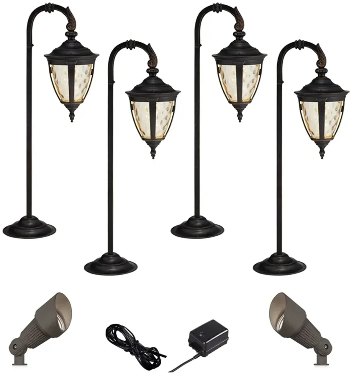 Bellagio Black Bronze 8-Piece LED Path and Spot Light Set