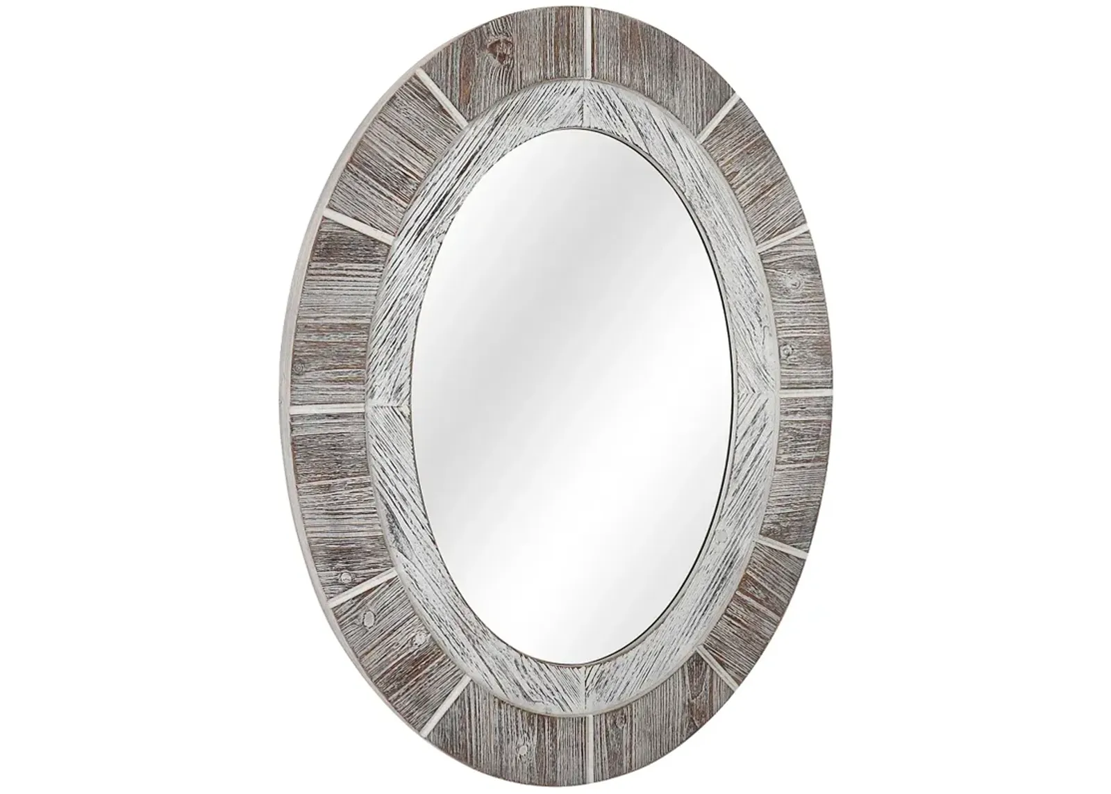 Stafford 1 Distressed Brown Gray 30" x 38 1/2" Wall Mirror