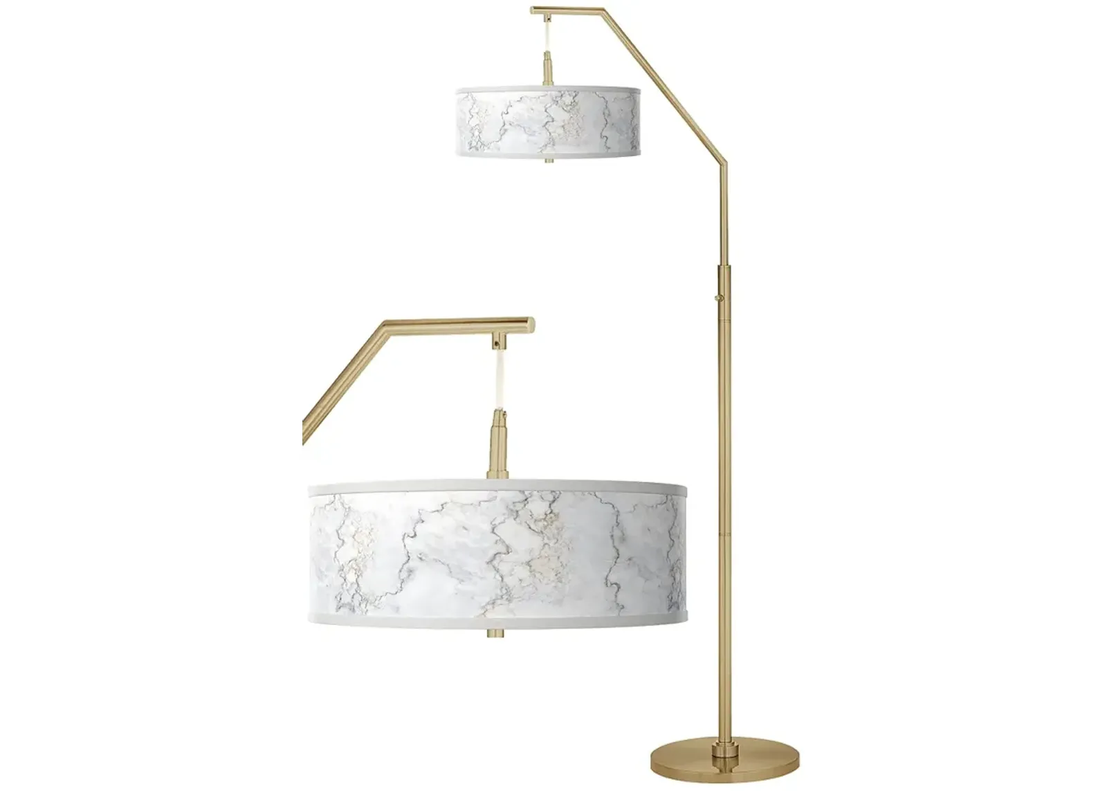 Marble Glow Giclee Warm Gold Arc Floor Lamp