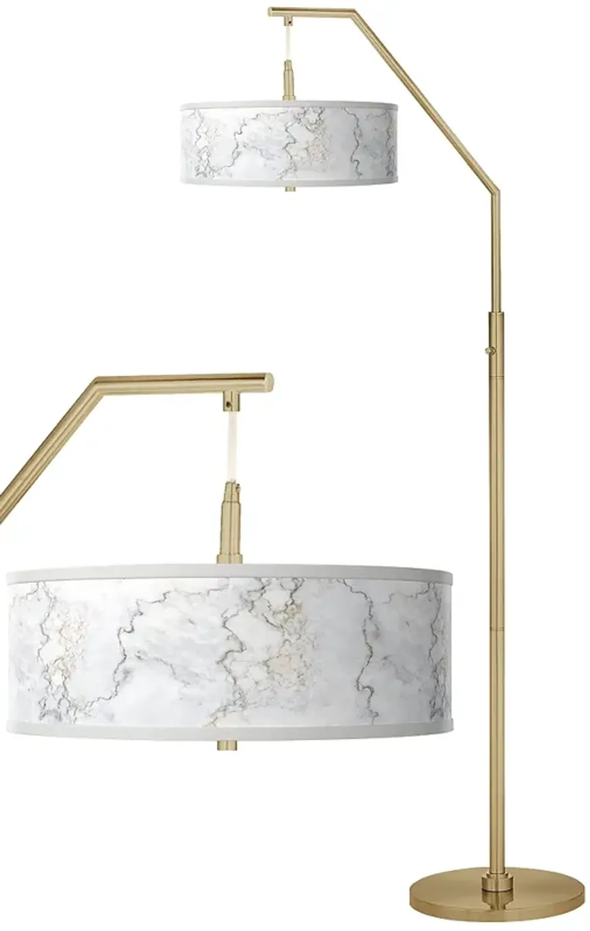 Marble Glow Giclee Warm Gold Arc Floor Lamp