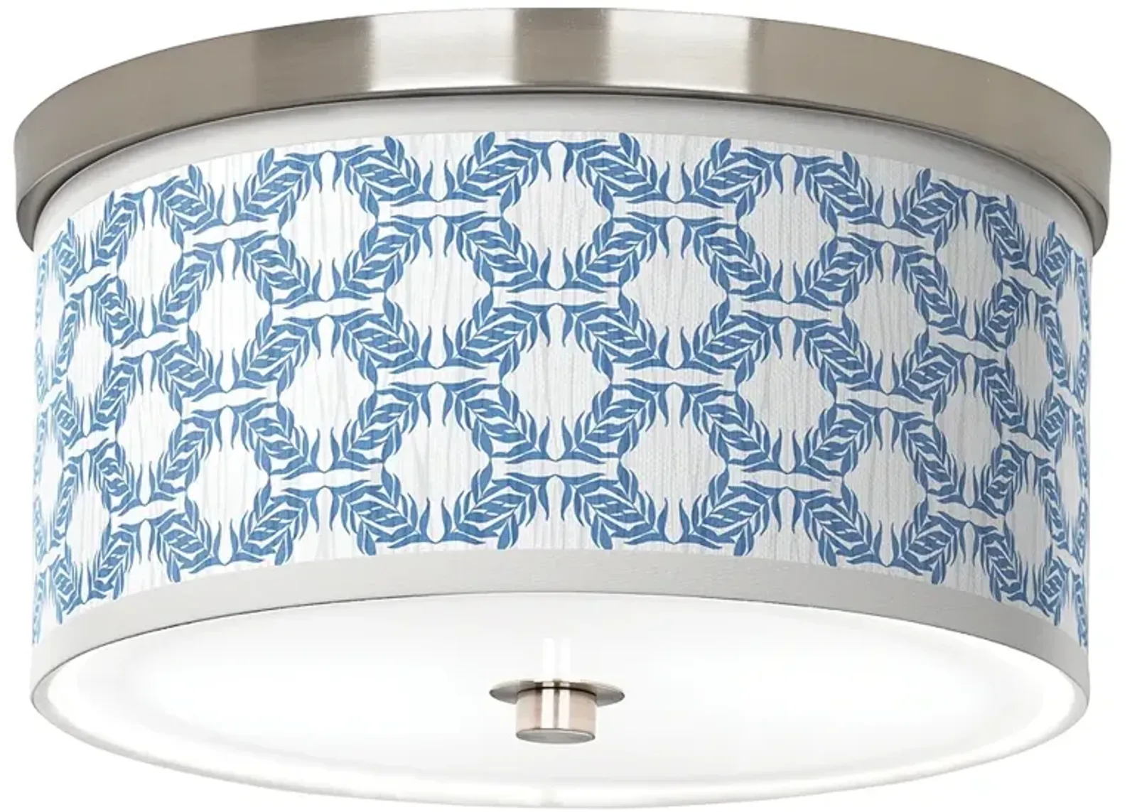 Leaf Symmetry Giclee Nickel 10 1/4" Wide Ceiling Light