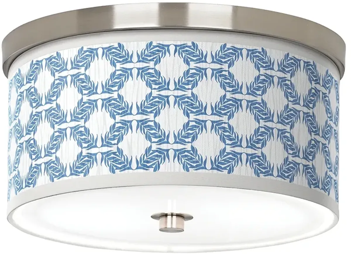 Leaf Symmetry Giclee Nickel 10 1/4" Wide Ceiling Light