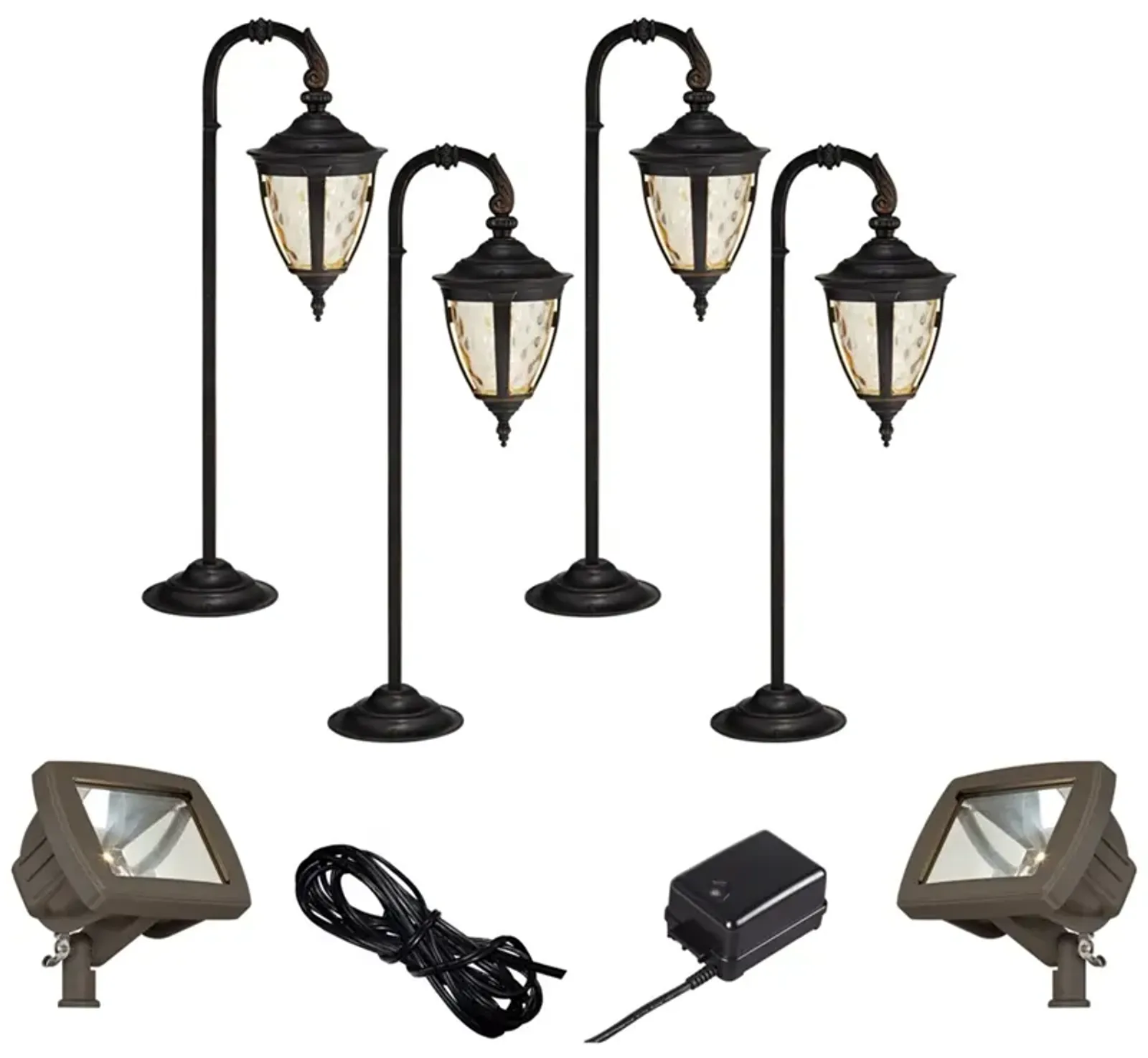 Bellagio Bronze Bronze 8-Piece LED Path and Flood Light Set