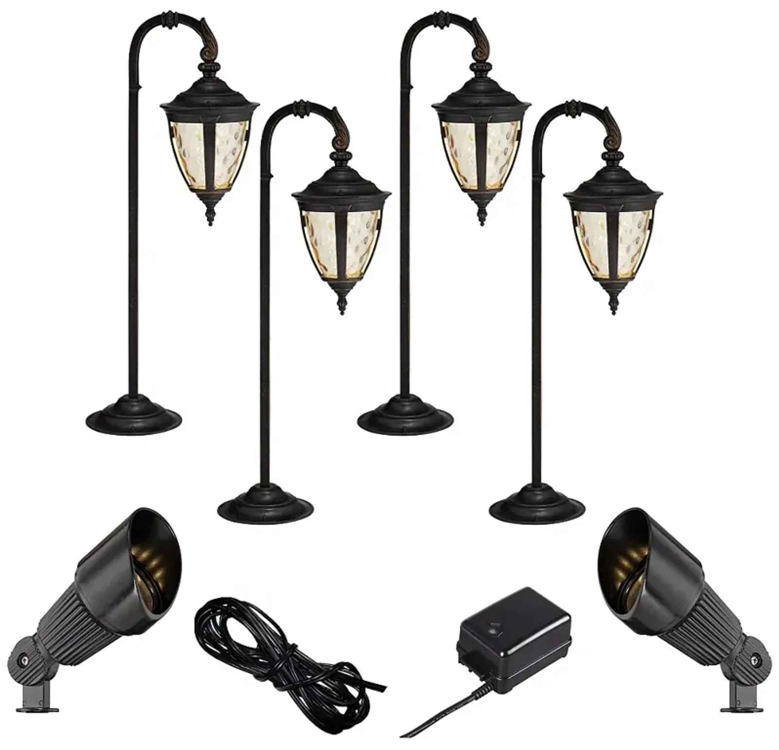 Bellagio Bronze 8-Piece LED Landscape Path and Spot Light Set