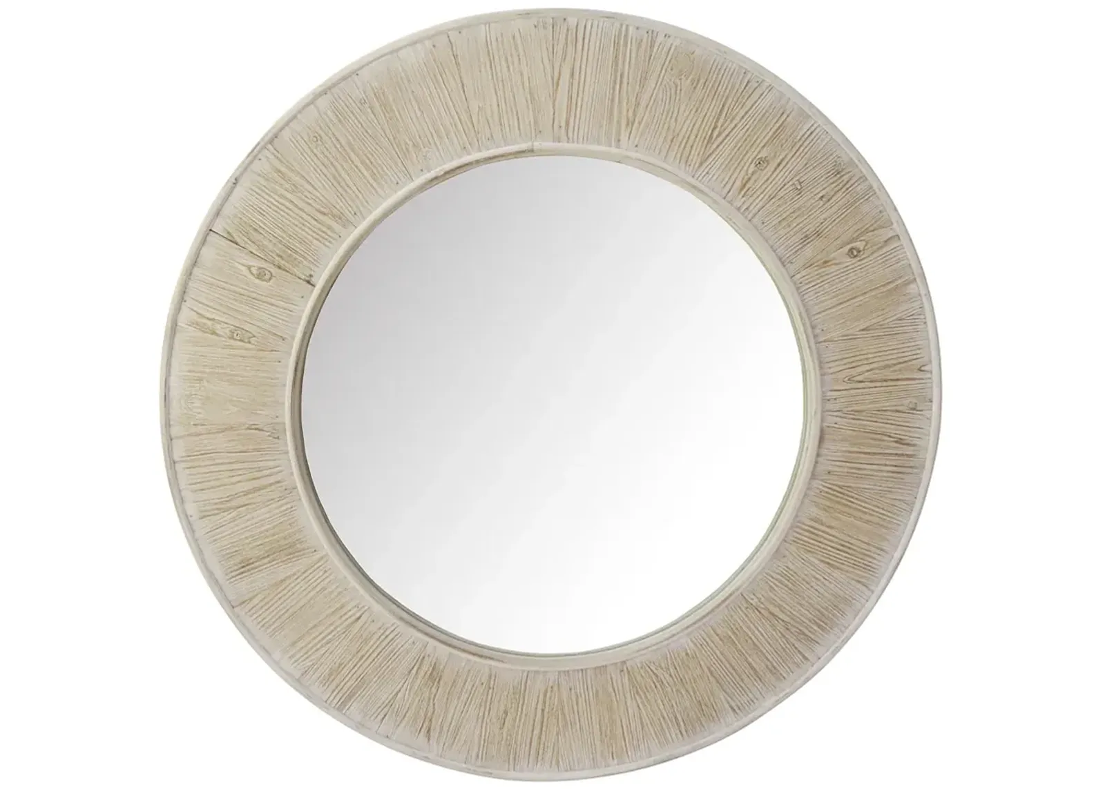 Briar Light Washed Brown and Gray 35 1/4" Round Wall Mirror