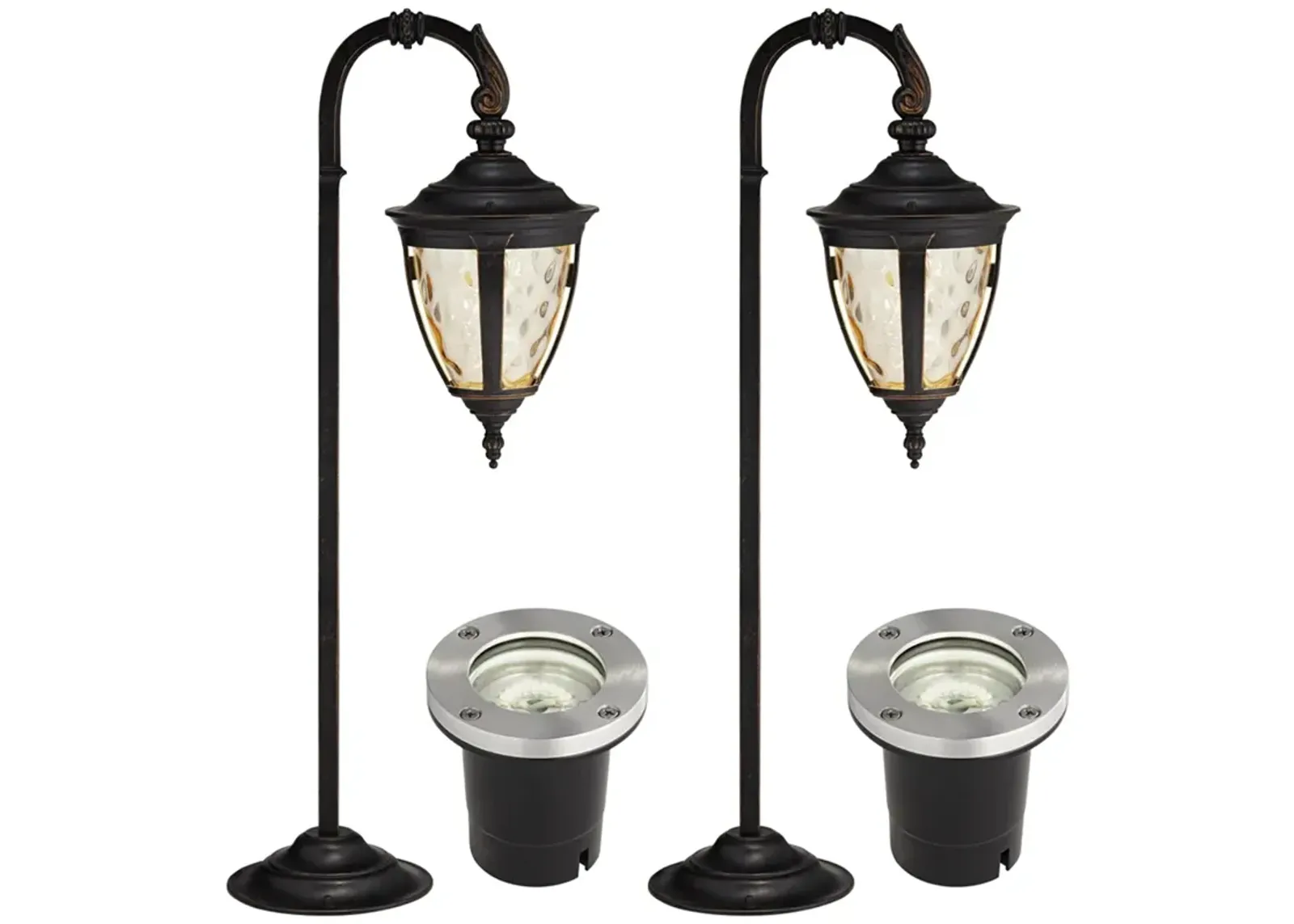 Bellagio Bronze 4-Piece LED In-Ground and Path Light Set