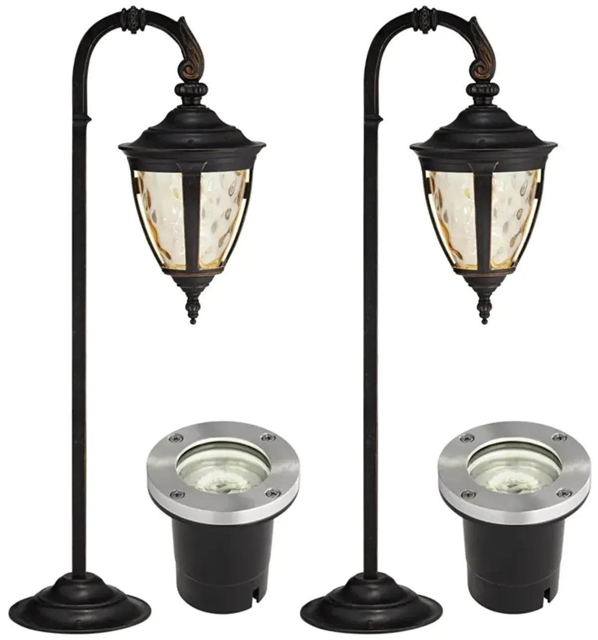 Bellagio Bronze 4-Piece LED In-Ground and Path Light Set