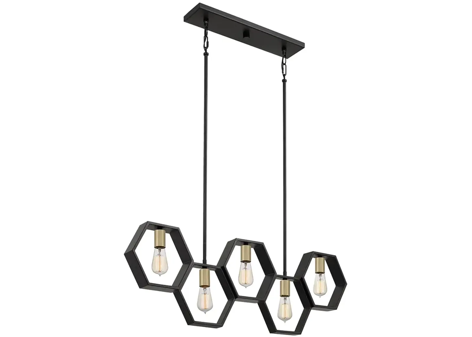 Bismarck 5-Lt Black Island Chandelier