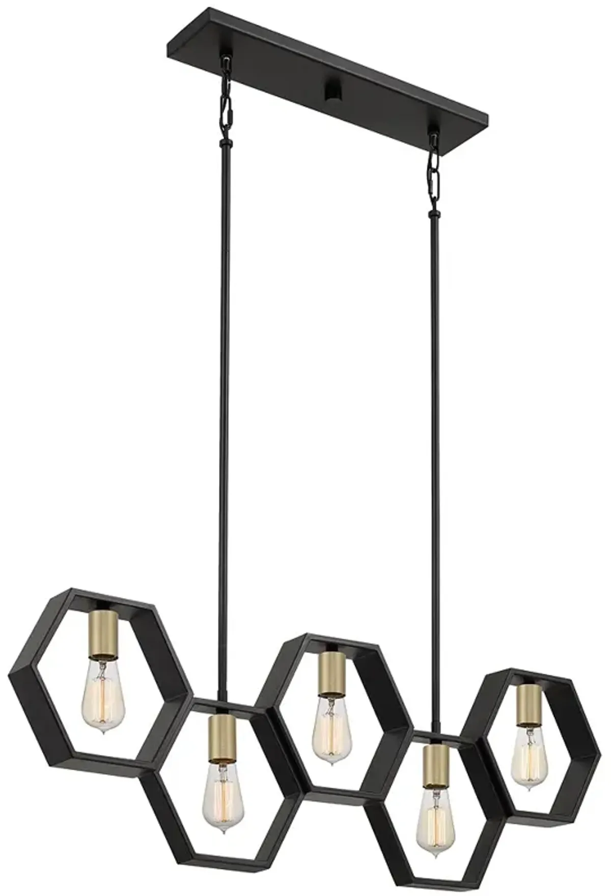 Bismarck 5-Lt Black Island Chandelier