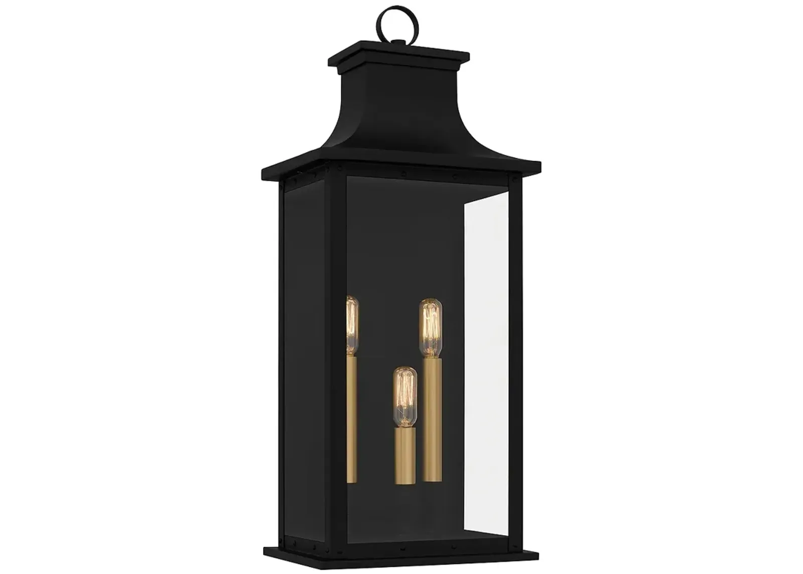 Abernathy 3-Light Matte Black Outdoor Wall Lantern