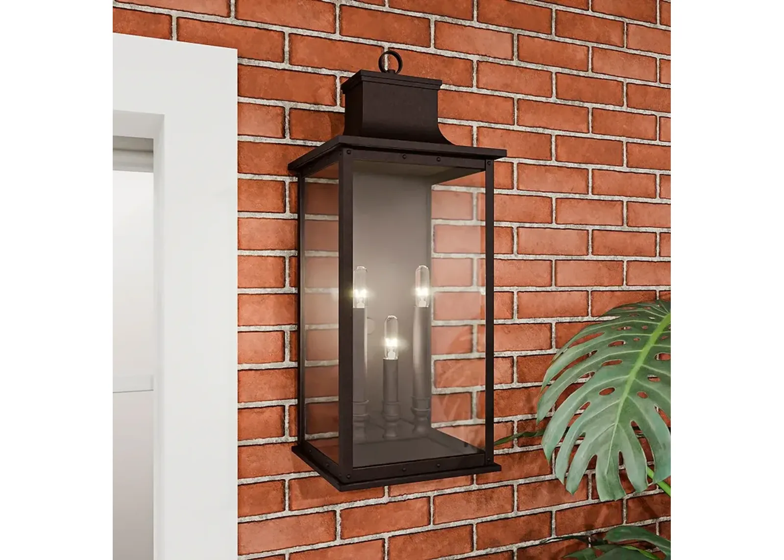 Abernathy 3-Light Old Bronze Outdoor Wall Lantern