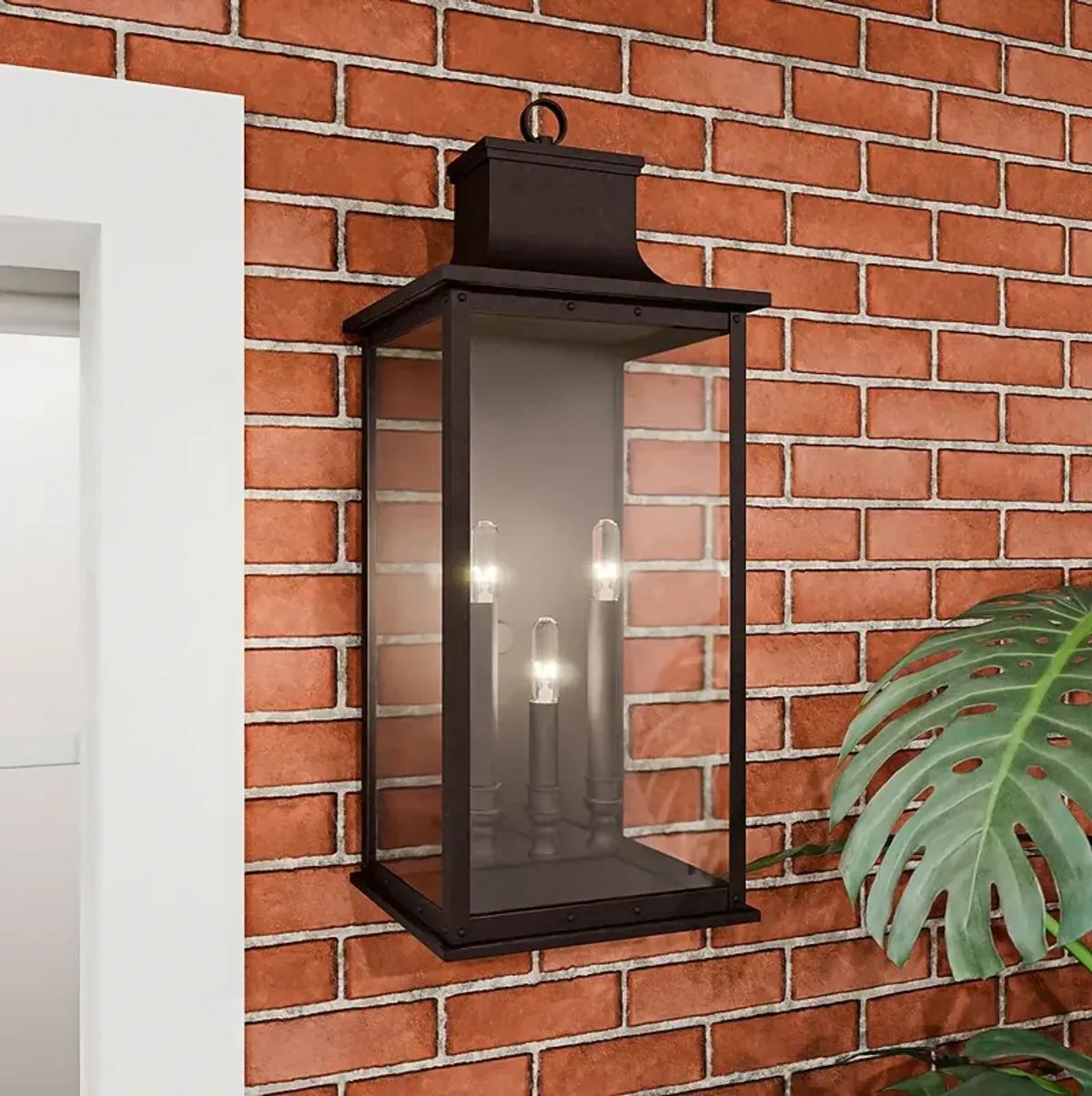 Abernathy 3-Light Old Bronze Outdoor Wall Lantern