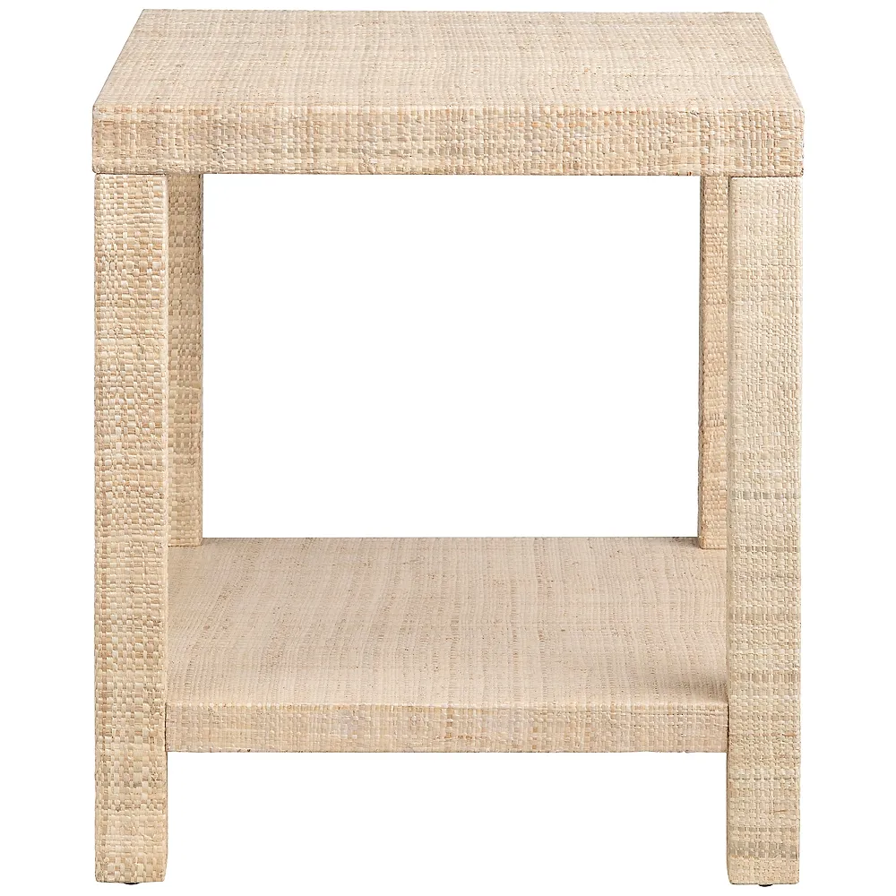 Providence Rafia 20" Wide Light Tan Square End Table