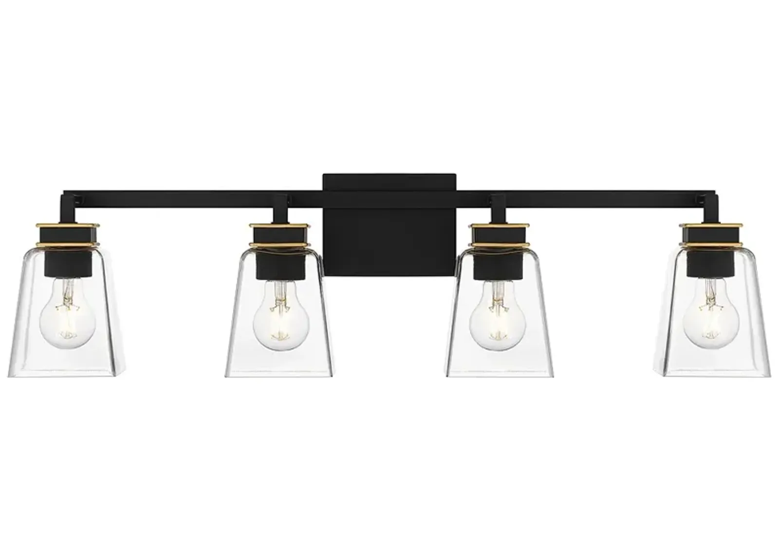 Almany 4-Light Matte Black Bath Light