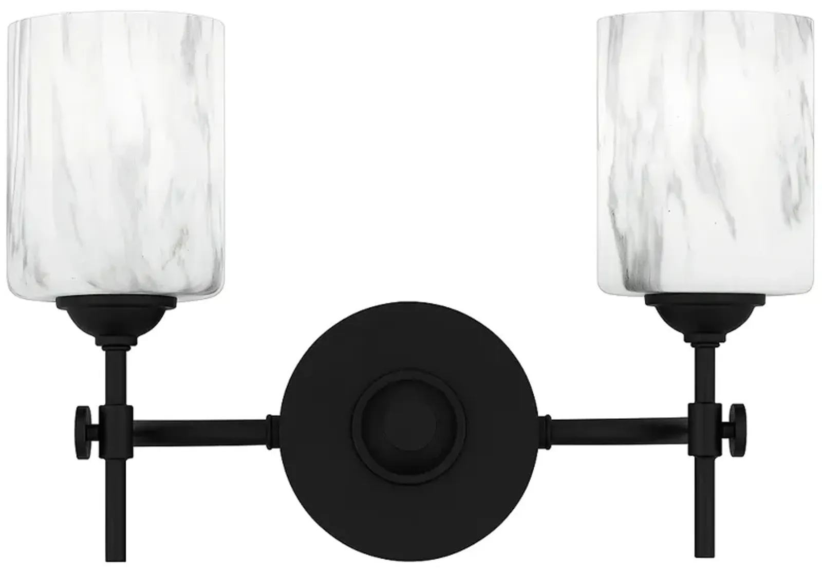 Aria 2-Light Matte Black Bath Light