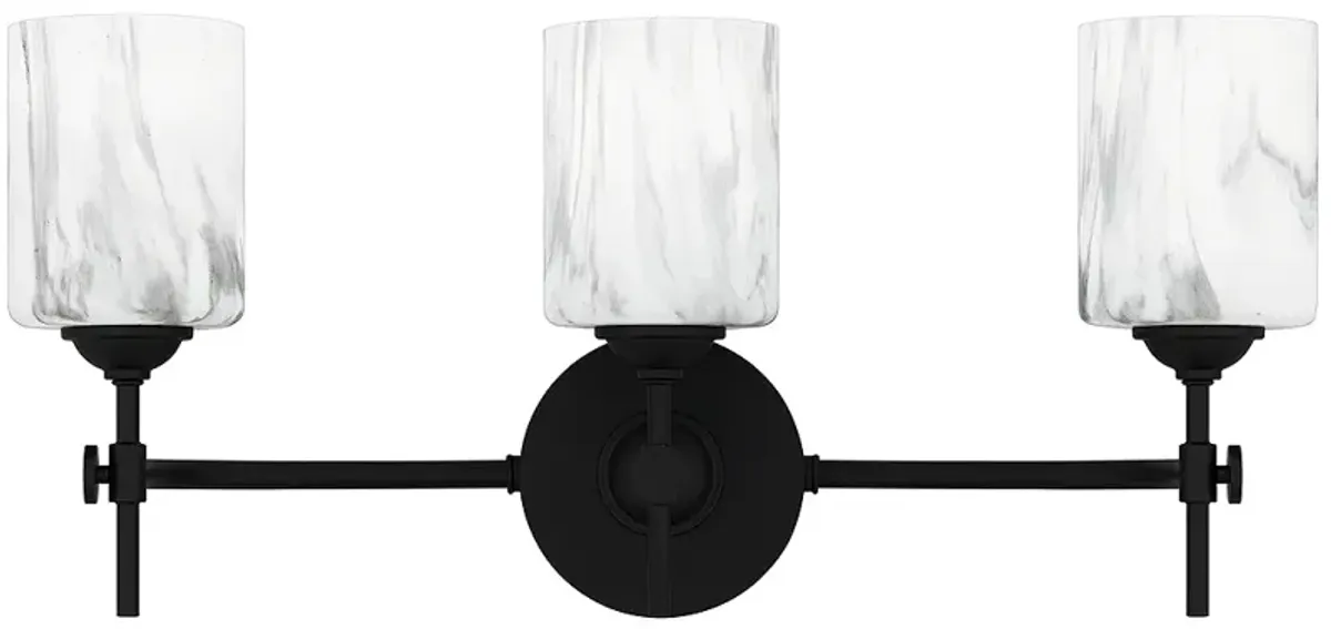 Aria 3-Light Matte Black Bath Light