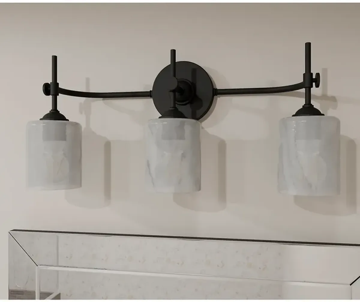 Aria 3-Light Matte Black Bath Light