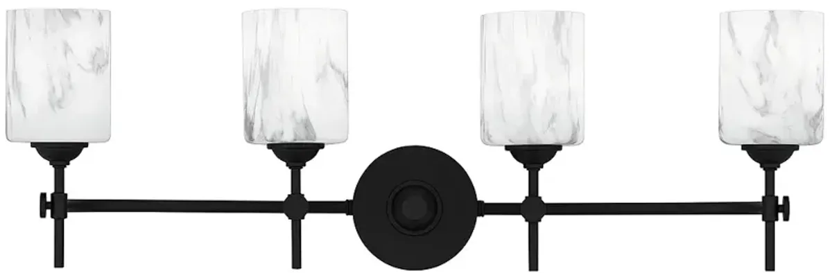 Aria 4-Light Matte Black Bath Light