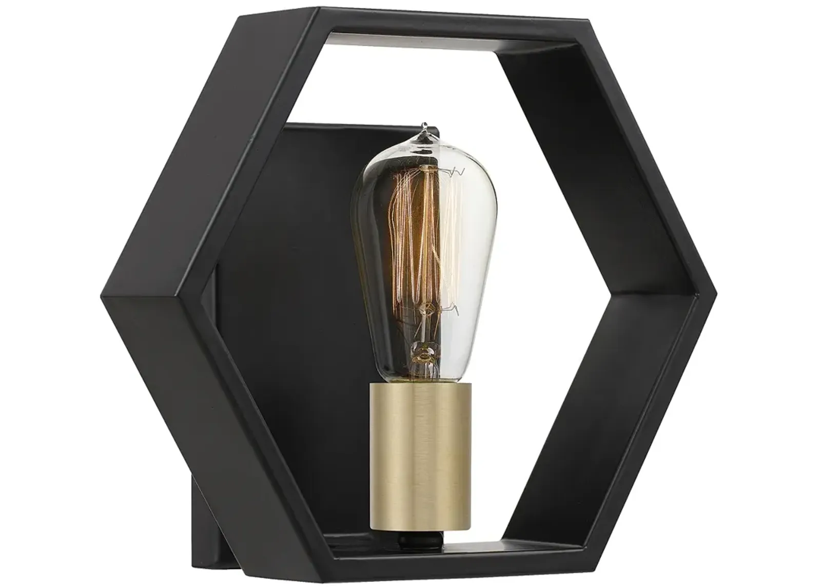 Bismarck 8.75-in H Black Wall Sconce