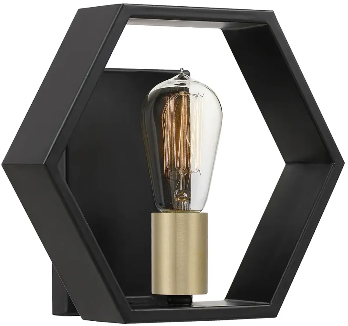 Bismarck 8.75-in H Black Wall Sconce