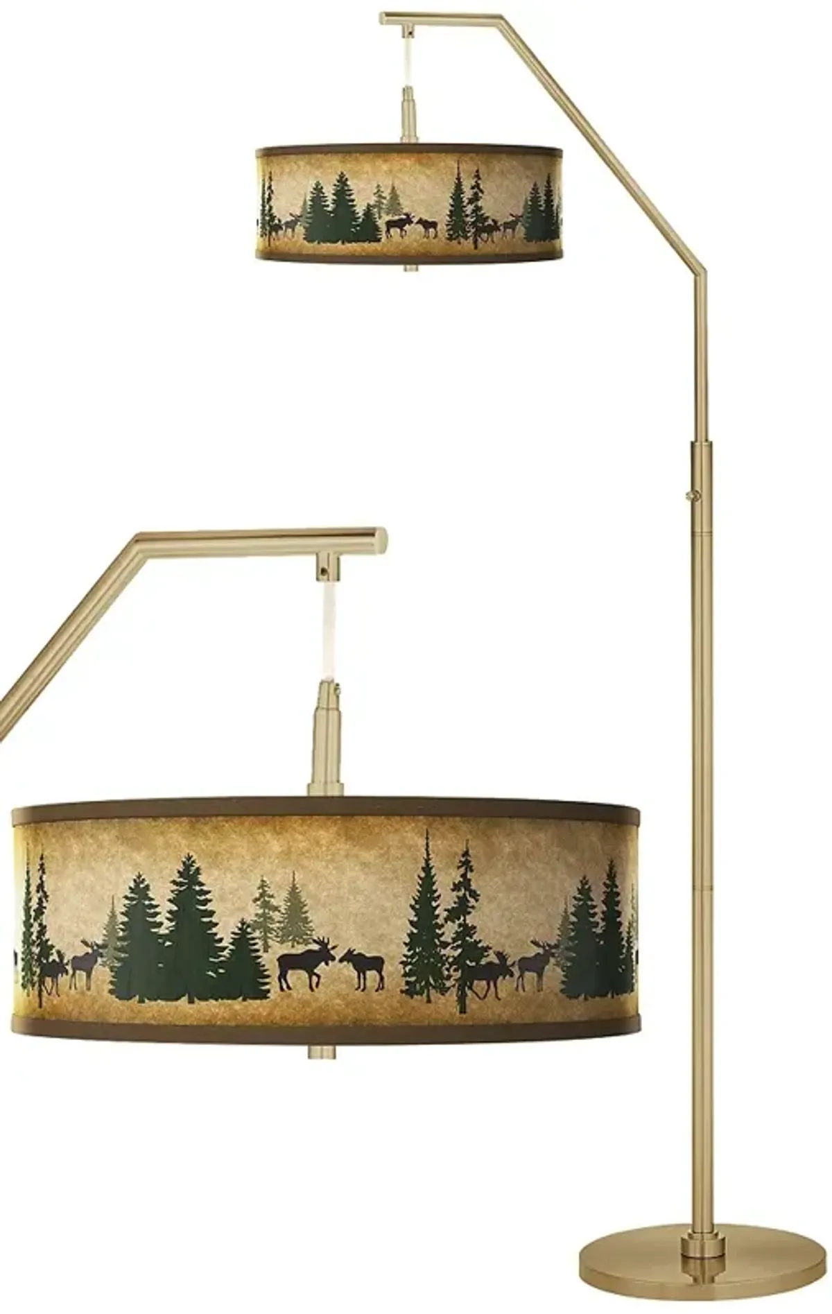 Moose Lodge Giclee Warm Gold Arc Floor Lamp